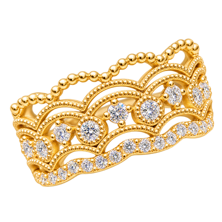 Vintage Laced Victorian Ring in yellow gold