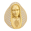 Virgin Mary Diamond Veil Ring in yellow gold — studio view