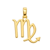 Virgo Zodiac Pendant — polished yellow gold on transparent background