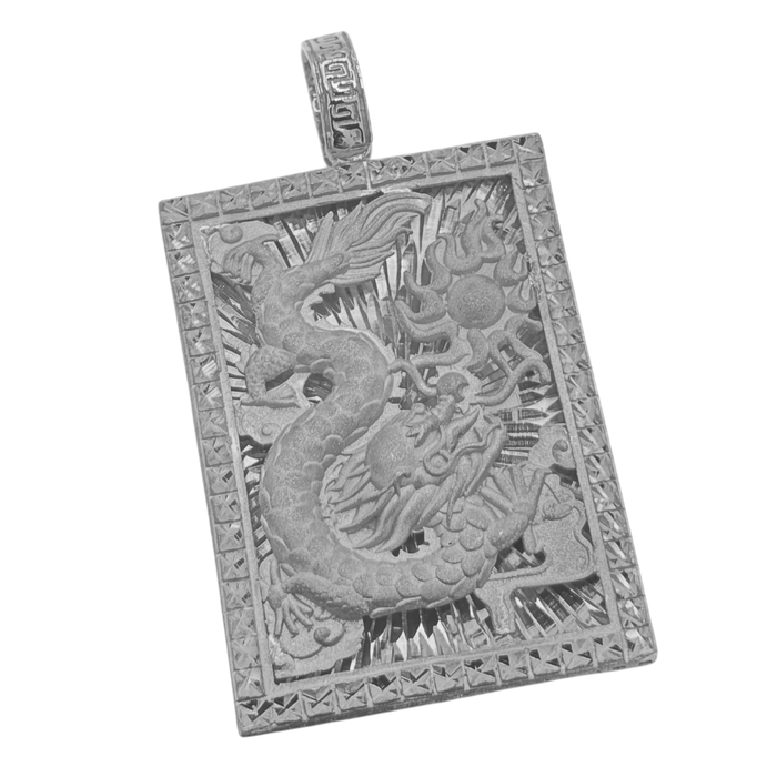 Diamond Cut Dragon Portrait Pendant