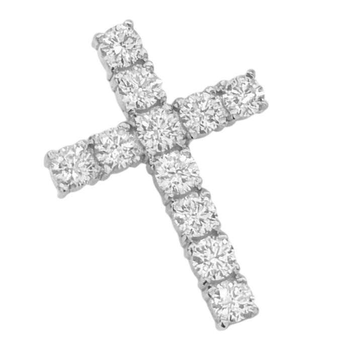 Classic Diamond Cross Pendant w/ Back Bail