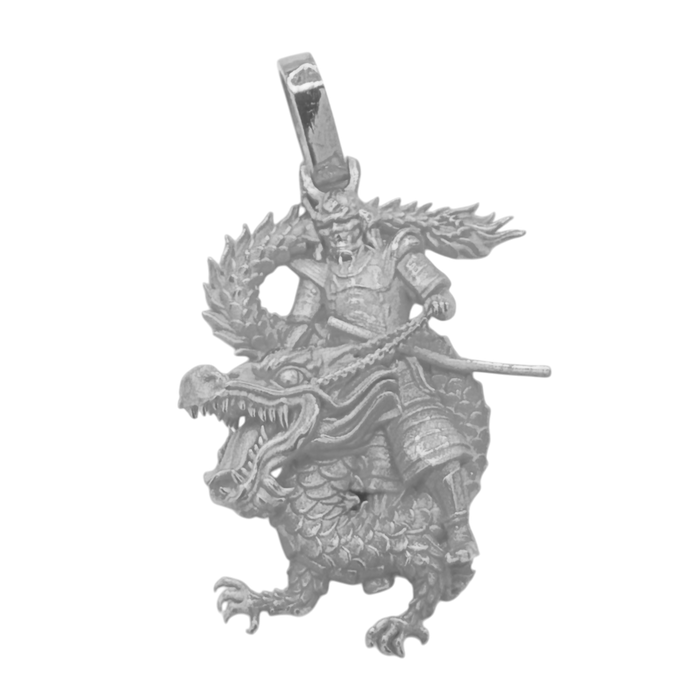 Samurai Riding Dragon Pendant