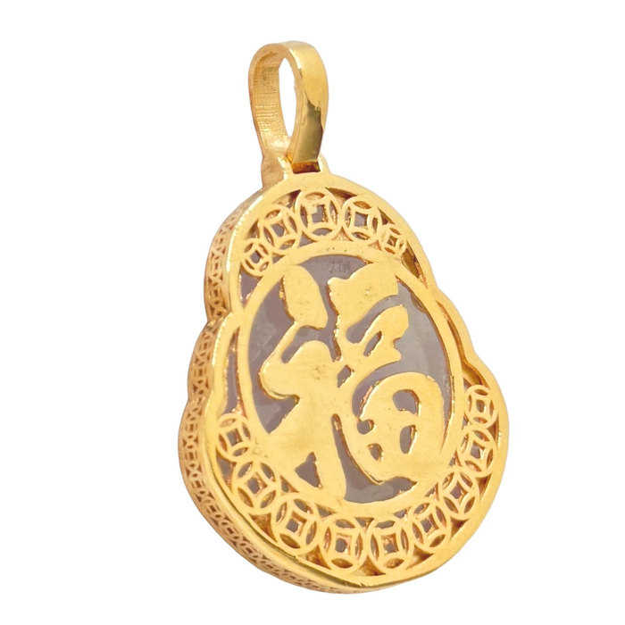 White Jade Buddha w/ Money Coin Wrap