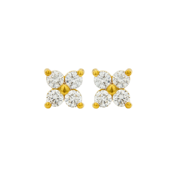 Diamond Flower Earrings
