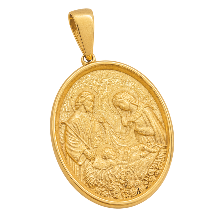 Holy Family Oval Pendant