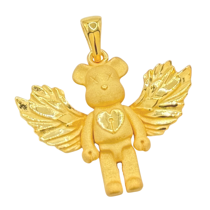 Bear Figure w/ Angel Wings Pendant