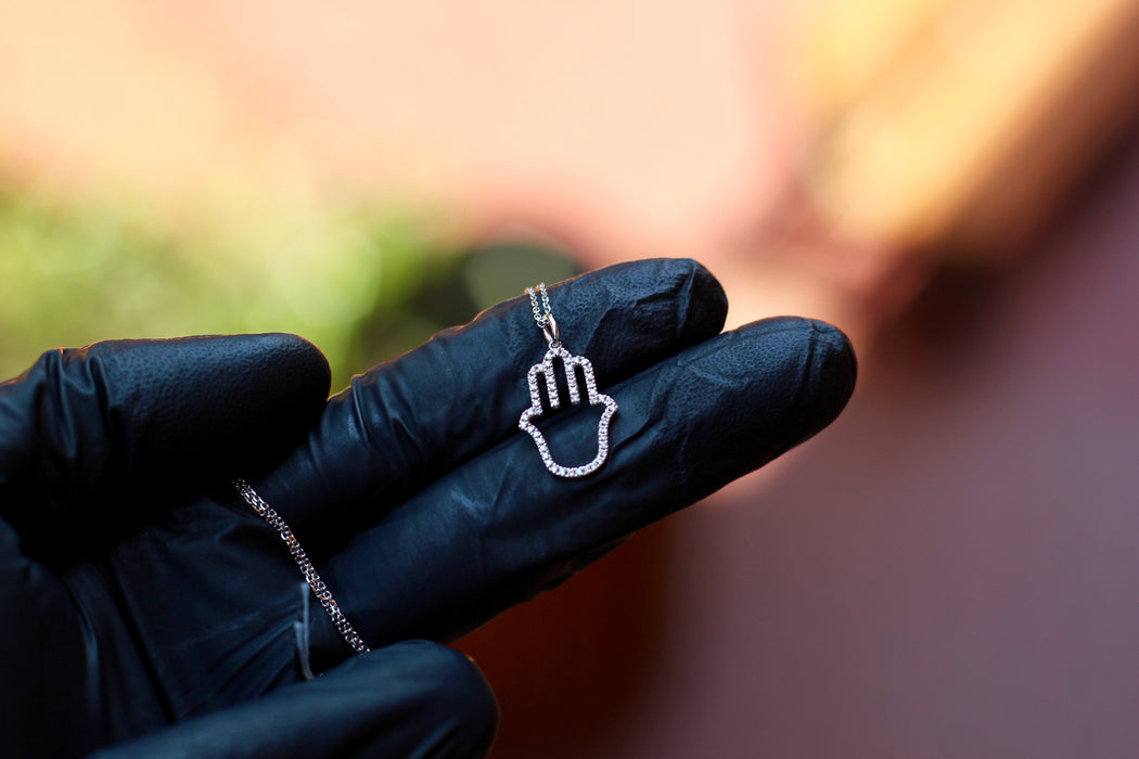 DIAMOND MICRO HAMSA PENDANT